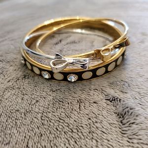 Kate spade bracelets bangles gold silver bow